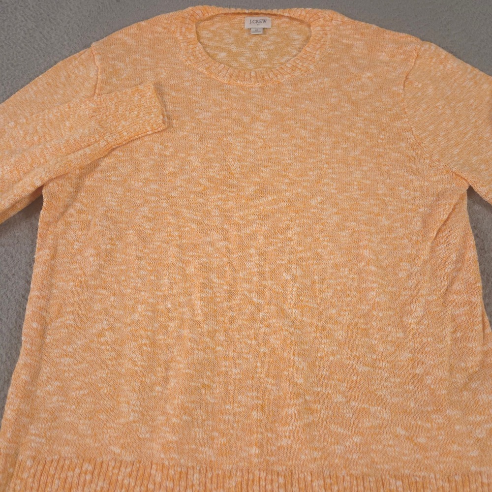 J.Crew Sweater Womens Medium Orange Crewneck Beach Marled Knit Pullover Top